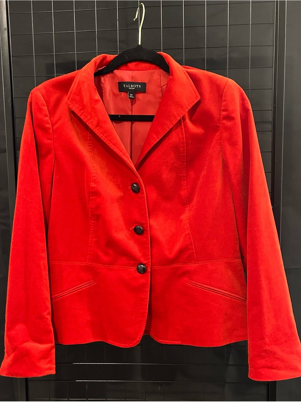 Talbots Bright Red-Orange Women's Corduroy Blazer
